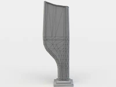 Gas station prices sign Low-poly 3D model