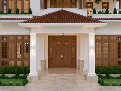 Villa scene 3D model
