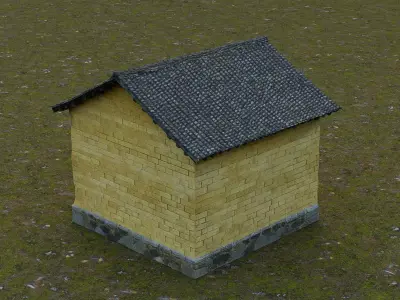 Traditional Rural Warehouse Low-poly 3D model