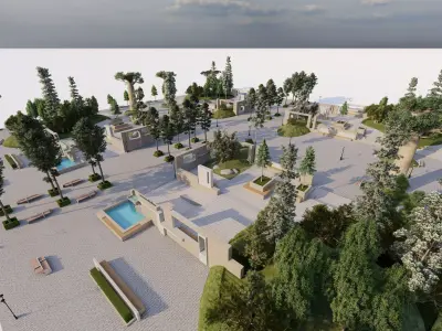 public park-Private Park Landscape 3D model