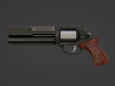 Scifi Revolver Low-poly 3D model