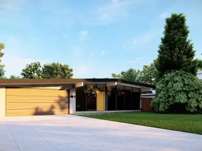  3D Exterior Scene 3D model design garden and landscape 3D model 8