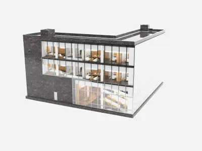 Boutique Hotel exterior and interiors Free 3D model