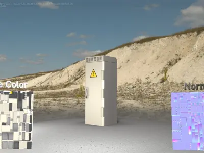 Electrical Distribution Cabinet 17 Low-poly 3D model