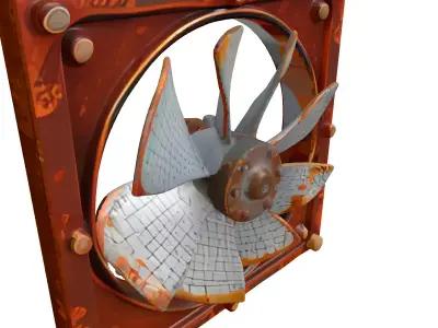 Rusty Industrial Exhaust Fan Low-poly 3D model