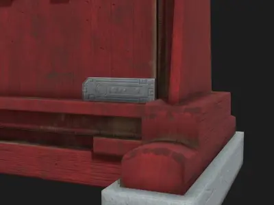 Korean Traditional House Hanok Door 02 Low-poly 3D model