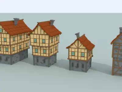 Medieval City Pack Low-poly 3D model