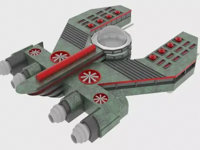 Mig-500 Spaceship  Low-poly 3D model