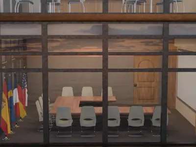 Corporate Office Building made in Blender 3D model