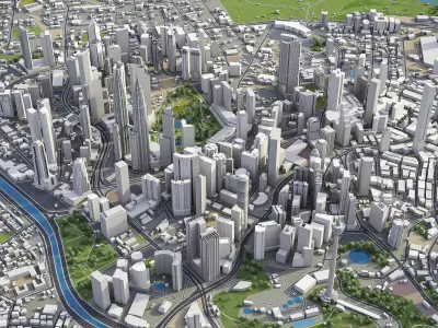 Kuala Lumpur Low-poly 3D model