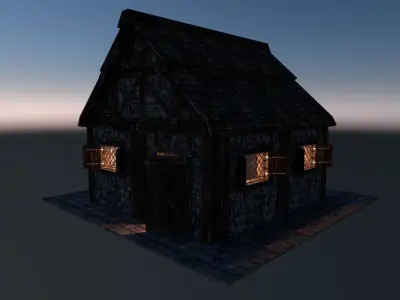 Medieval City House 03 Low-poly 3D model