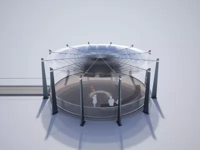 Circular Deck Viewing Platform 3D model