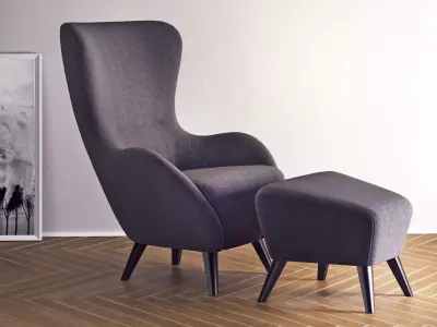 Earl chair and ottoman 3D model