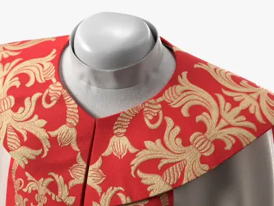  Catholic Liturgical Chasuble with Stole White 