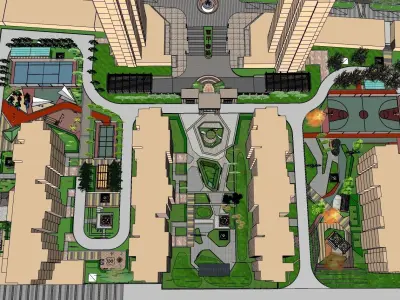 5 theme park  center of apartment massing  3D model