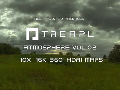 10X HDRI SKIES TREAPL ATMOSPHERE VOL02 - BUNDLE - 360 SKY Texture