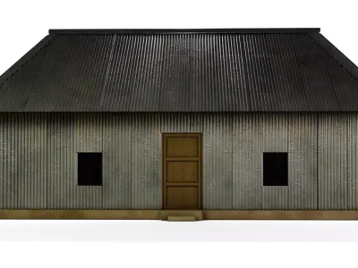 South asian  rural tin house Low-poly 3D model