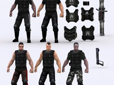 3DRT - Heavy Troopers Low-poly 3D model