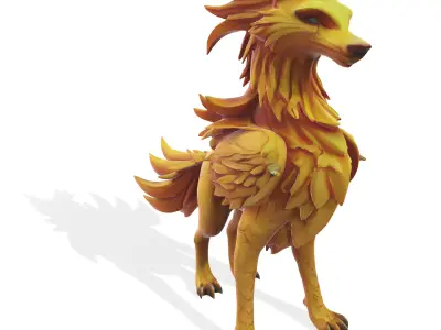Golden Guardian Wolf Free 3D print model