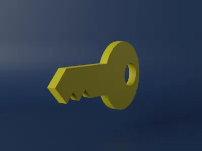 Cartoon Key Low-poly 3D model