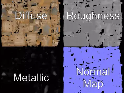 Medieval Fortress Stone model pack Low-poly 3D model