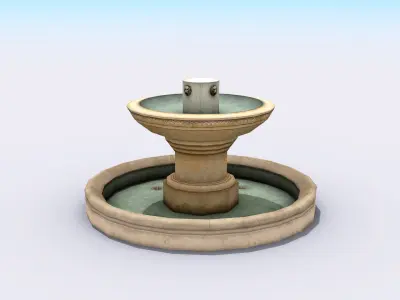 City Fountain Low-poly 3D model purchase