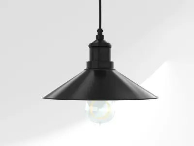 Industrial Black Hanging LED Lamp 3D model