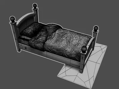 Cartoon Child Bed 3D model