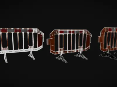 Orange Plastic Roadwork Barricade 3D model