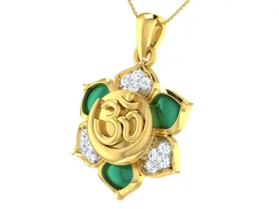 light weight yellow gold  diamond pendent -ZA PN 3174 3D print model