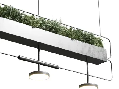 pot light pendant plant light hanging 07 3D model