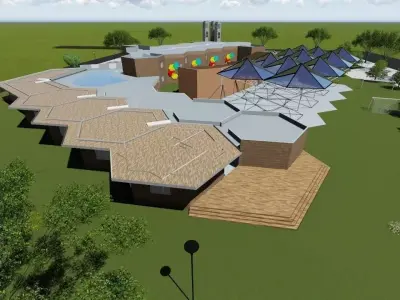 3D school design landscape  3D model