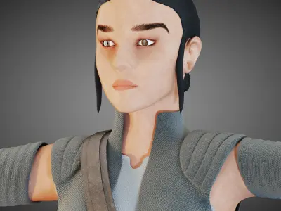 Star Wars Rey T-pose 3D model