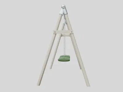 Wooden Swing - Playground Equipment 3D model