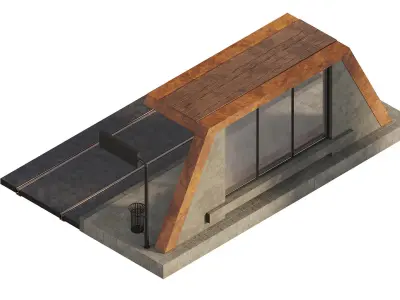 Tram station 3D model