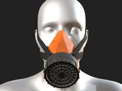 Gas mask plastic protection combat soldier scifi  Low-poly 3D model