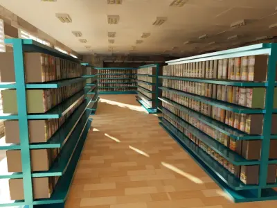 Supermarket interior 3D model