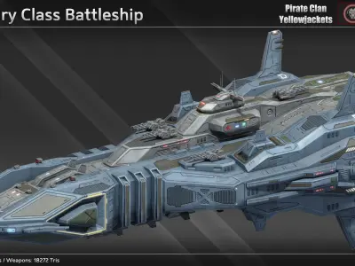 Pirate Clan Yellowjackets Spaceship Collection 3D Model Pack