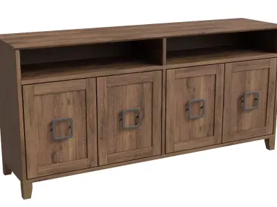 Modern With 4 Doors Tv Stand Low-poly 3D model