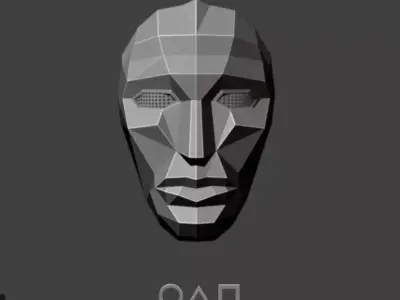 Low Poly Front Man Mask Squid Game Inspired 3D Model 3D model