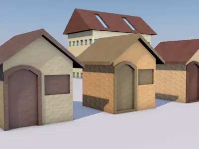 Origami Buildings 3D model