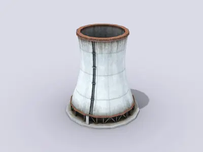 Big Wide Chimney Low-poly 3D model