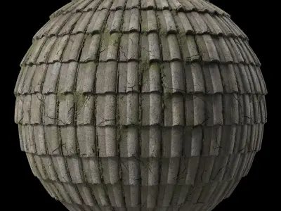 Roof Tile Materials 111- Concrete Roofing - Sbsar Seamless Pbr Texture