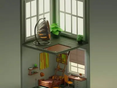 Isometric room Free 3D model