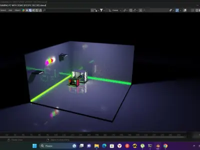 GAMING SET RGB lights  decor  PC WITHOUT SCREEN 3D model