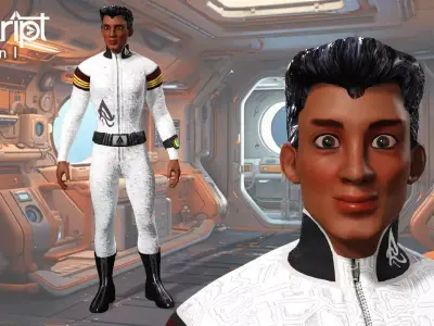 Argo Sci-fi Series Crew man 1 Low-poly 3D model