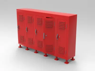 Lockers locker Low-poly 3D model