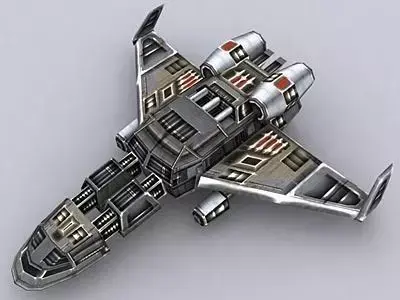 3DRT - Sci-Fi Airspace - Space FIghter B-04 Low-poly 3D model
