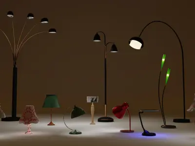 Interior Lamps - high poly Free 3D model