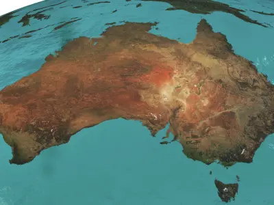 Earth Water 3D Globe Natural Low-poly 3D model